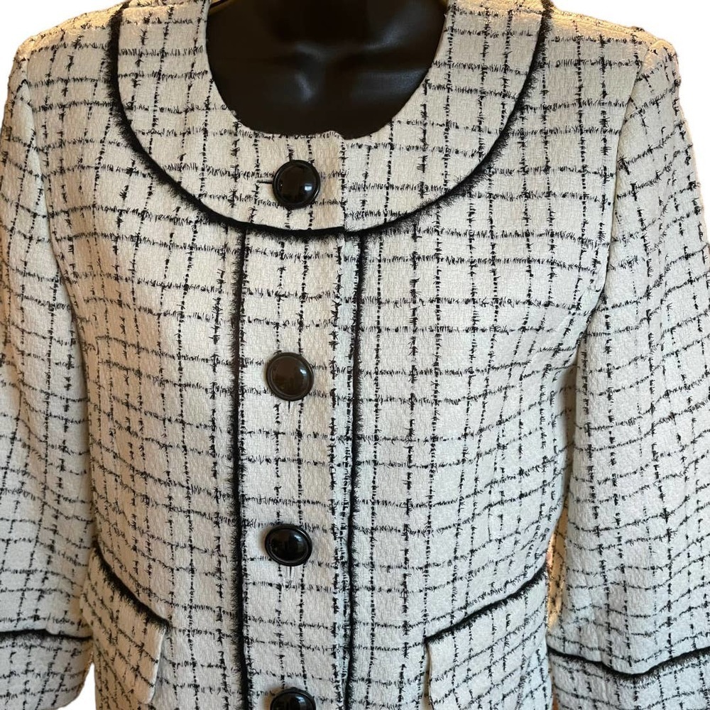 Kasper Classic Tweed Professional Blazer 3/4 Sleeve Sz 8 - Picture 2 of 8